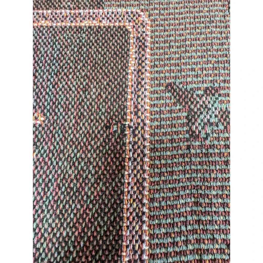 Vintage Pfaltzgraff Naturewood Woven Throw Blanket Afghan Birdhouse Garden 49x60